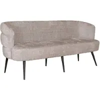 Lizzely Garden & Living Eetkamerbank met armleuning Quinn 180cm grijs chenille eetbank
