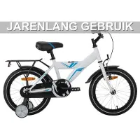 Happiq Kinderfiets Mountainbike – Voor jongens en meisjes van 5–9 jaar – Lichtgewicht, met bagagedrager – 41 cm / 46 cm wielen, wit