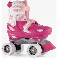 Nijdam Rolschaatsen Verstelbaar - Feather Drops - Roze - Maat 33-36