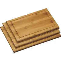 Kesper Bamboe houten snijplanken set - 3x stuks - 21 x 31/28 x 38/32 x 44 cm - keuken artikelen