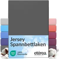 Eterea Cosmesi Naturale etérea Jersey Hoeslaken 200x220 - 200x220 cm Oekotex Made in Green - 100% katoen - Antraciet