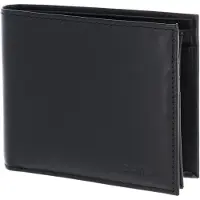 OXMOX Leren portemonnee Leather RFID Protect Querscheinbörse Pure 2.0 Embossed Black zwart