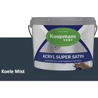 Koopmans Acryl Super Satin Zijdeglans Muurverf – Reinigbare Binnen- en Buitenverf voor Muren & Plafonds – Koele Mist – 1 l