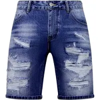 Enos Korte spijkerbroek met gaten denim short
