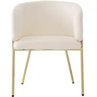 OKWISH Vrijetijdsstoel – Licht Luxe Design – 1-Stuk Comfortabele Ruime Zitplaats – Kunstbont Bekleding – Metalen Poten – Beige
