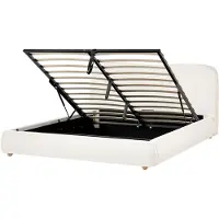Beliani BLAGNAC - Bed opbergruimte - Gebroken wit - 160 x 200 cm - Polyester