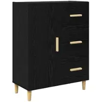 vidaXL Dressoir Zwart eiken 34 x 69,5 x 90 cm Bewerkt hout