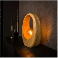 Meubelplaats Tafellamp 1L Arch van Natuurlijk Mangohout voor Woonkamers - Massief Mango Naturel - Tafellampen - 30x13x43 cm - Sfeerverlichting - Stijlvol en Natuurlijk Design - Perfect voor Moderne Interieurs