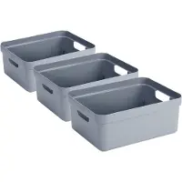 Sunware Opbergbox Sigma - 6x - kunststof - donkerblauw - 24 liter - Opbergbakken/opbergers - 45 x 35 x 18 cm