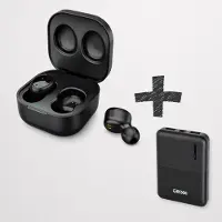 Grixx Draadloze Bluetooth Oordopjes + Powerbank 5.000 mAh – True Wireless Earbuds met Oplaadcase en Compacte Powerbank – Zwart