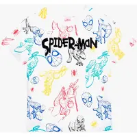 Marvel Spiderman T-Shirt - Wit/Multi - Katoen - Maat 110/116 - 5/6 Jaar