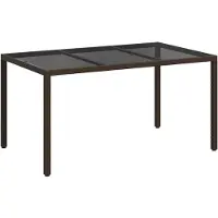 Syfax Tuinstafel Bruin 150 x 90 x 75 cm poly rattan