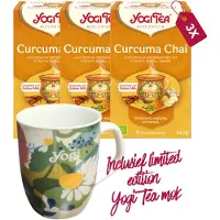 Yogi tea Curcuma Chai Bio - 3 pakjes - inclusief limited edition mok