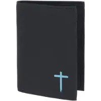 OXMOX portemonnee New Cryptan RFID Protect Kombibörse Freedom Cross Print Cyan Black zwart