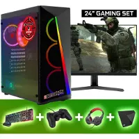 Screenon - Gaming Set - P3 (GamePC + 24 Inch Monitor + Toetsenbord + Muis) + WiFi & Bluetooth