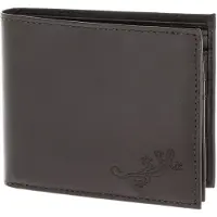 OXMOX Leren portemonnee Leather RFID Protect Querscheinbörse Lizard 2.0 Embossed Brown donkerbruin