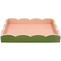Addison Ross - Dienblad Scalloped - Khaki/Pink - 28x20 cm