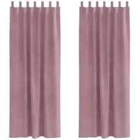 vidaXL Verduisterende gordijnen 2 st Donkerroze 140 x 245 cm fluweel