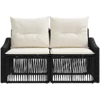 vidaXL Tuin Sofa 2-Aantal zitplaatsen Zwart poly rattan