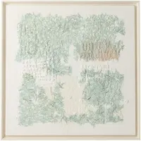 J-Line schilderij Gips Dennenhout Wit/Lichtgroen - canvas - 86 x 86 cm