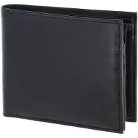 OXMOX Leren portemonnee Leather RFID Protect Querscheinbörse Freedom Lion Embossed Black zwart