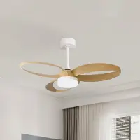 Mantra-Iluminacion LED plafondventilator Infinity houtlook DC, stil, Ø 93 cm, CCT Infinity, dimbaar, hout licht, Woon-/ Eetkamer, Kunststof, Modern