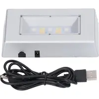 Gistuch LED-displaybasis, meervoudige lichtstanden, zilverkleurige rechthoekige verlichting met USB-kabel, geschikt voor sieraden en kristallen