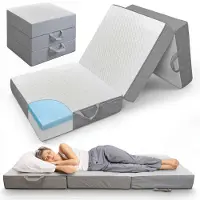 Coemo 3-delig opvouwbaar matras 90 x 200 cm – FALKO opvouwbaar matras met comfortschuimkern en traagschuimlaag, hoogte ca. 16 cm, logeermatras, hardheid H2–H3