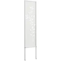 vidaXL Tuin Privacy Scherm Bloemen Wit 32 x 140 cm Koudgewalst staal