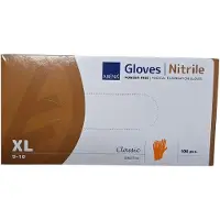 Abena Classic Sensitive Nitril Handschoenen Oranje Poedervrij Maat XL – 100 stuks