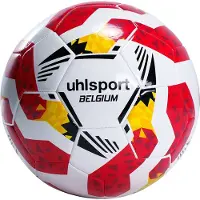 Uhlsport (Size 4) Voetbal België - Zwart / Geel / Rood | Maat: 4