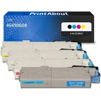 PrintAbout Huismerk OKI 46490608 Toner Zwart