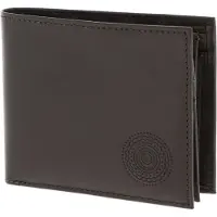 OXMOX Leren portemonnee Leather RFID Protect Querscheinbörse Circle Bloom Embossed Brown donkerbruin