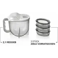 Vip Ahmet - Rijstwasser met Vershoudbakjes - 4-delig - 1 x 2,1 L + 3 x 200 ml - BPA-vrij