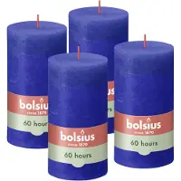 Bolsius stompkaars Rustiek blauw (set van 4)