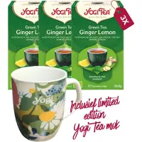Yogi tea Green Tea Ginger Lemon Bio - 3 pakjes - inclusief limited edition mok