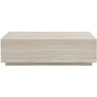 Vente-unique Salontafel met 2 lades in MDF - B120 cm - Beige travertijn effect - ANTRIM