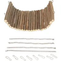 Gistuch Hamsterschommel van hout, natuurlijk, grote hangmat voor knaagdieren om in te klimmen, met ophangketting, geschikt voor muizen, papegaaien, 15 x 30 cm