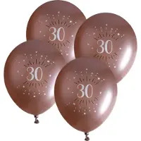 SANTEX verjaardag leeftijd ballonnen 30 jaar - 24x stuks - rosegoud - 30 cm - Feestartikelen