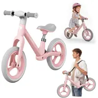 Usorteret Route Loopfiets - Kinderfiets zonder pedalen - 12 inch - Lichtgewicht - Roze