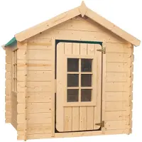 Timbela M570Z-1 - Speelhuis - 1 m² - 111x114xH121 cm - Houten kinderhuis zonder vloer met groendak
