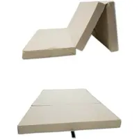 Odol-Plusz Opvouwbaar Matras 180 x 65 x 7 cm – Beige Slaapmat, Vloerstoel en Poef in Één – Uitklapbaar Logeermatras met Afneembare Hoes