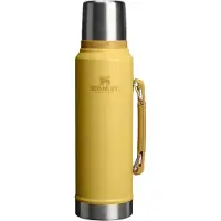 Stanley Classic Legendary Thermosfles 1.1QT (1L) met Handvat (Dijon) – RVS Vacuümfles met Bekerdeksel – Lekvrij – Houdt Drank 24u Warm/Koud – BPA-vrij