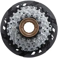 Shimano MF-TZ510 Screw-On cassette 6-speed met spaakbeschermer, zwart/zilver 14-28T 2022 Cassettes