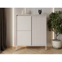 GRAINGOLD – Dressoir Sorano – Beige - Hoog - Met Deuren - 104 cm