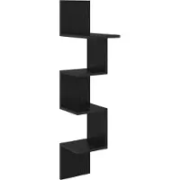 vidaXL Wandplank Muurmontage Zwart eiken 32 x 21 x 107 cm Bewerkt hout