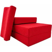 Odol-Plusz Opvouwbare stoelmatras 200 x 70 x 15 cm – logeermatras, vloermatras en slaapstoel, rood