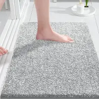 JeiibrZui Grijze En Witte Badkamer Mat - 40 x 60 cm - 1 Stuks Ultra Zacht - Waterabsorberend Tapijt Voor Douche En Bad