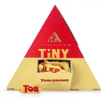 Toblerone Tiny 480g - 60 stuks - Displaydoos gevuld met mini individueel verpakte melkchocolade mini's met nougat, amandel en honing - Horeca & kantoor