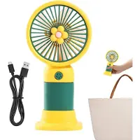 VHV - Bureauventilator - usb bureauventilator - USB oplaadbaar, stil, met LED verlichting - voor kantoor, slaapkamer, thuiswerken